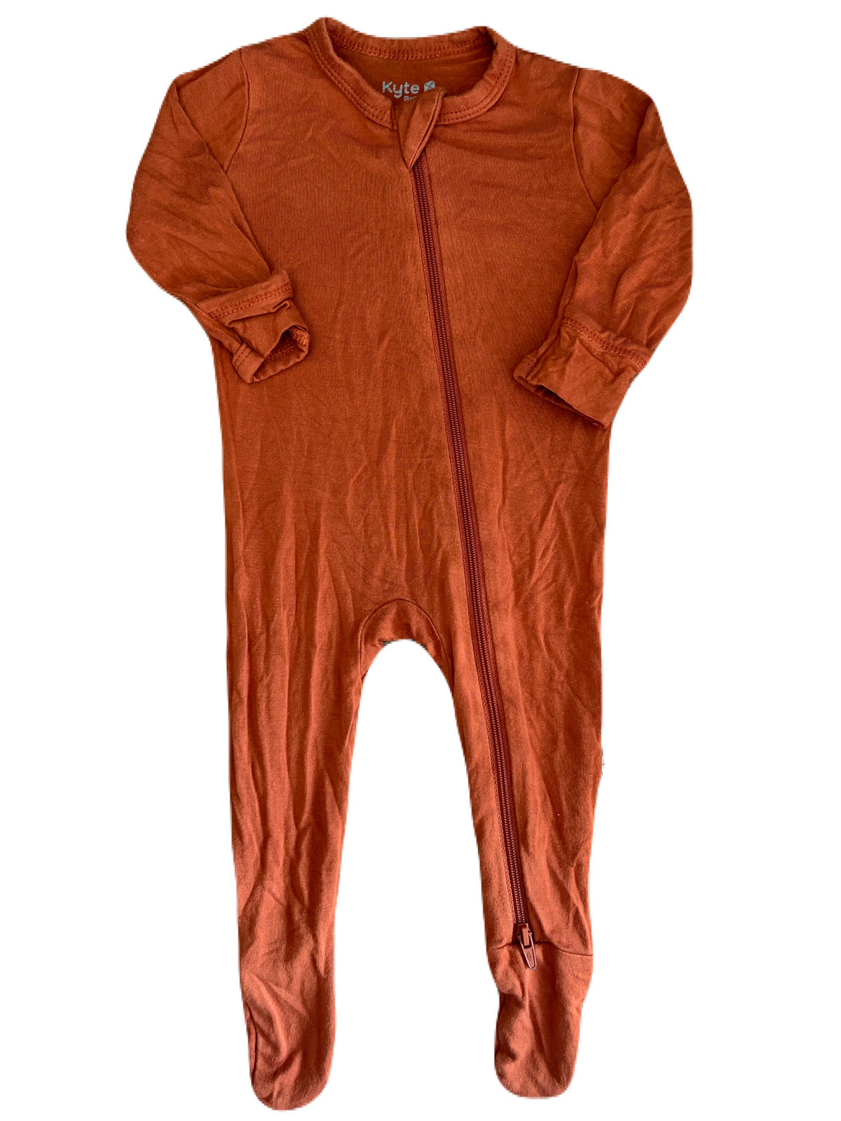 Kyte Bamboo Zippered Footie in Rust 0-3m