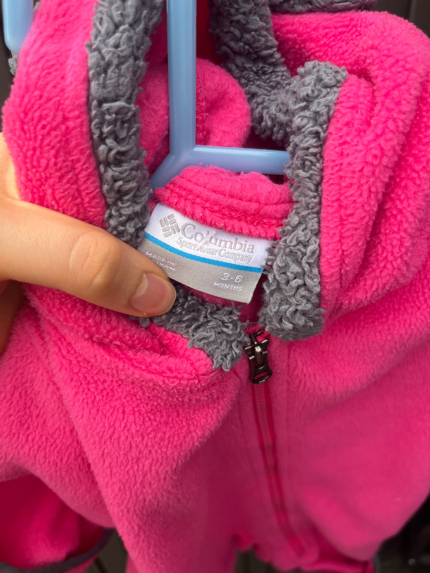 Columbia Hot Pink Winter Fleece Bunting Suit 3-6m
