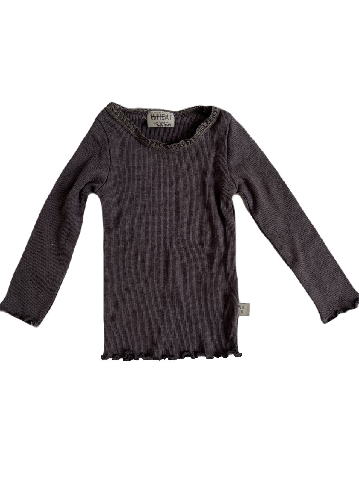 Wheat Ribbed Long-Sleeve Shirt 6m