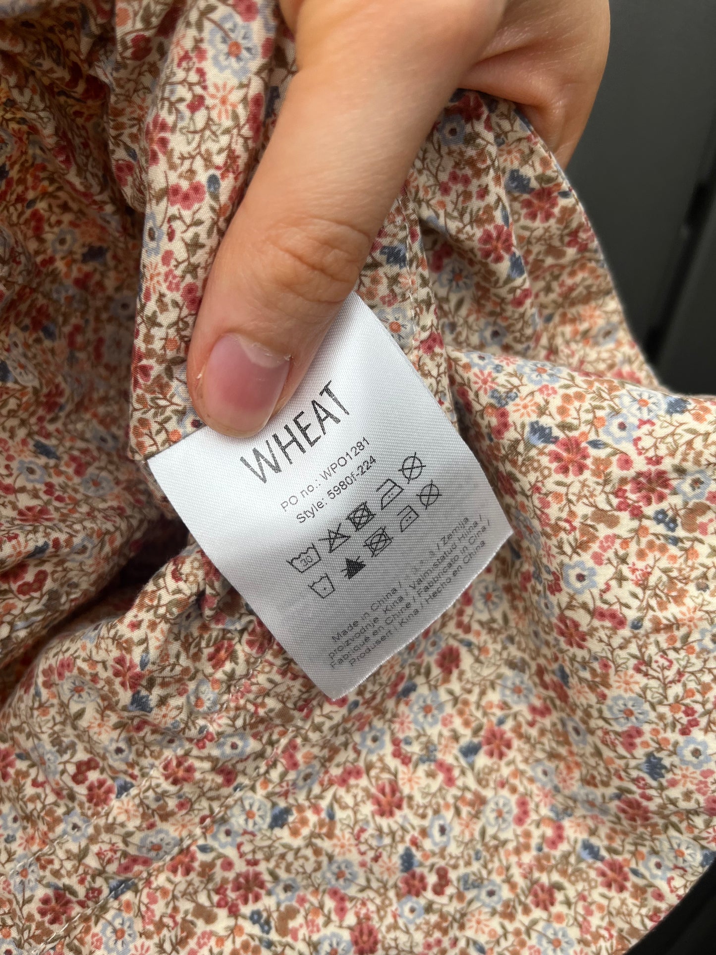 Wheat Dress and Sun Hat Set 12m