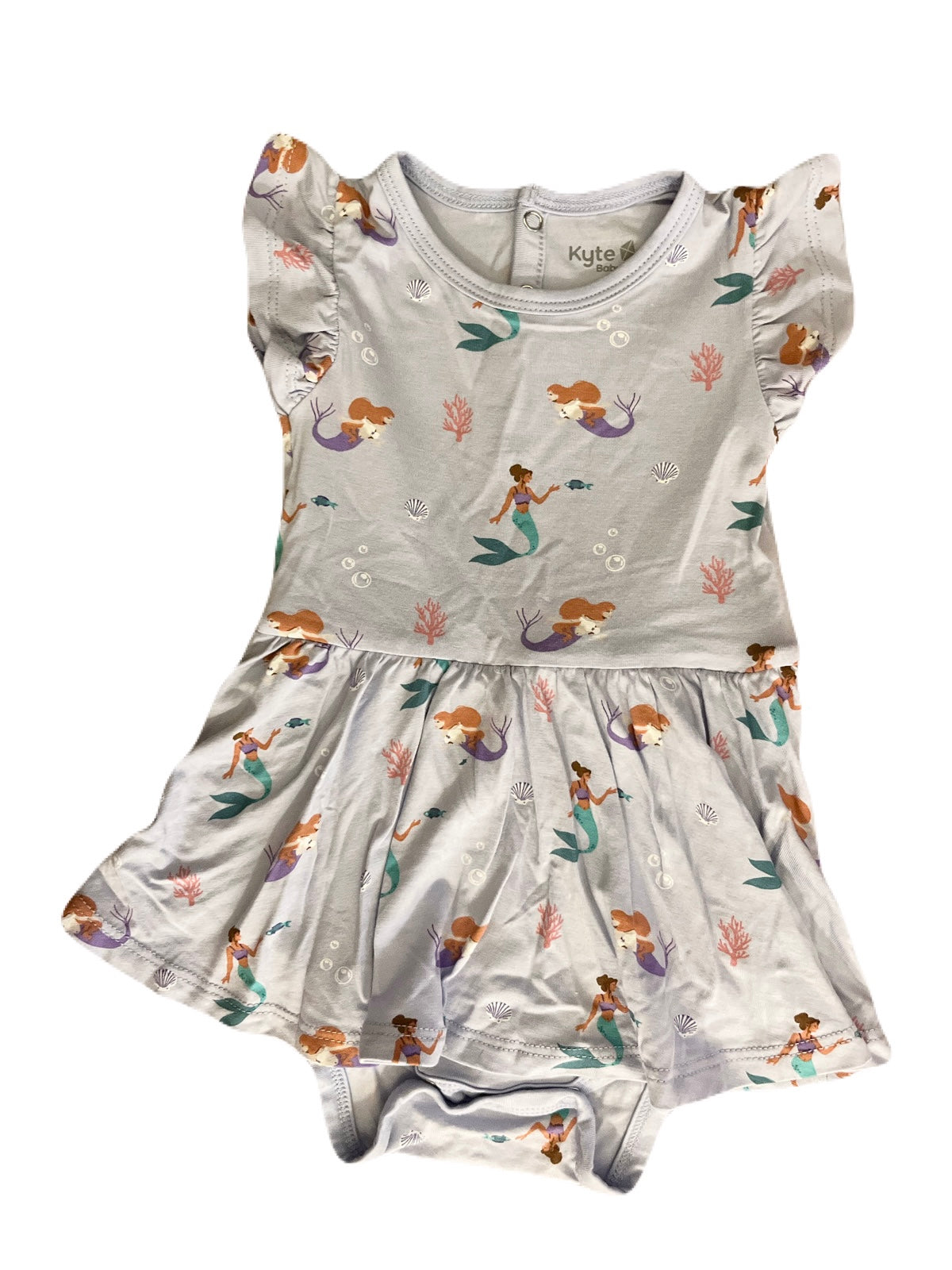 Kyte Bodysuit Twirl Dress In Mermaid 6-12m