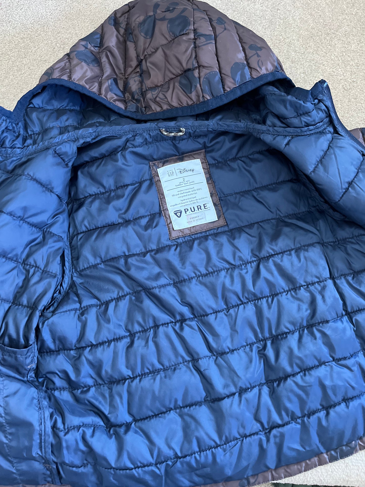 Gap x Disney Mickey Puffer Jacket 2yrs