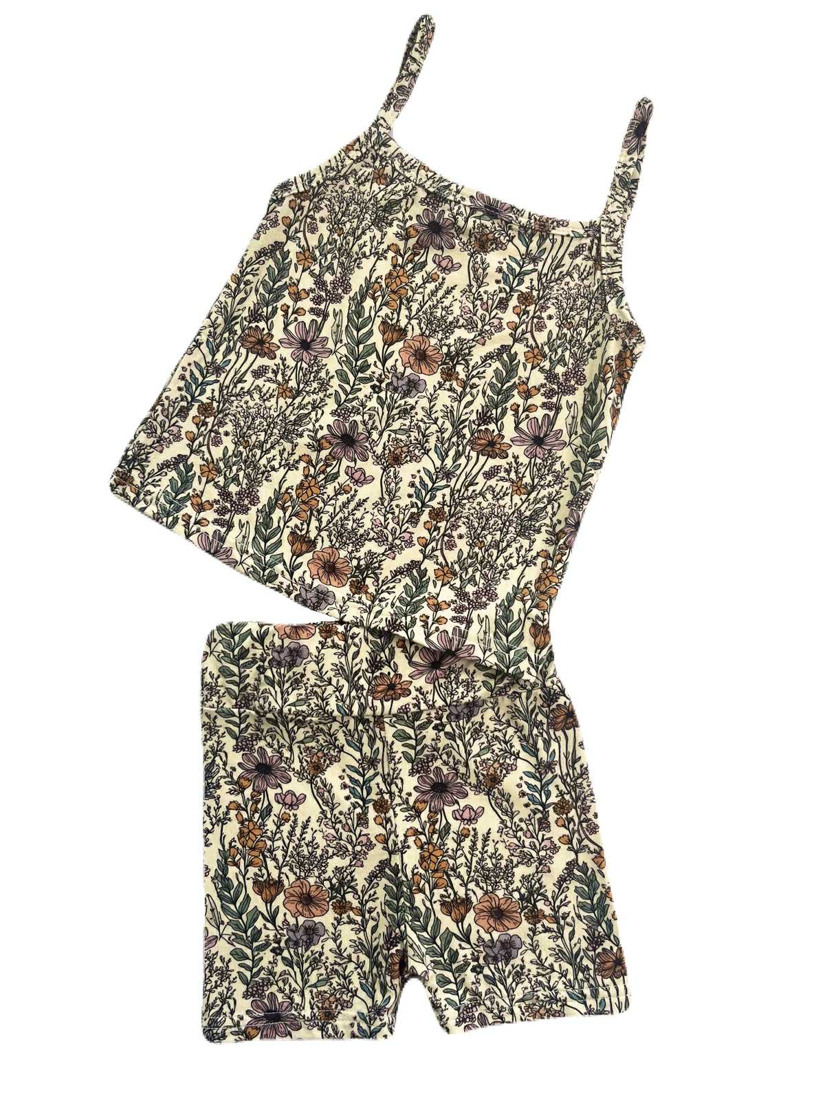 Golden Hour Flora Bike-Shorts Tank Set