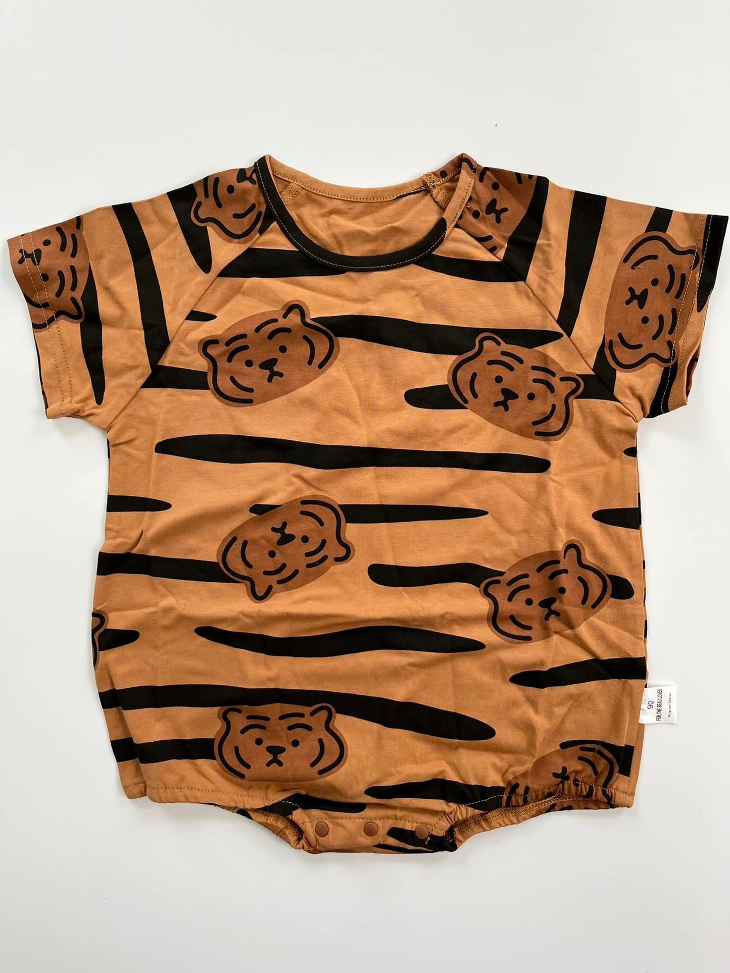 Tiger Short-Sleeved Romper 1-2T