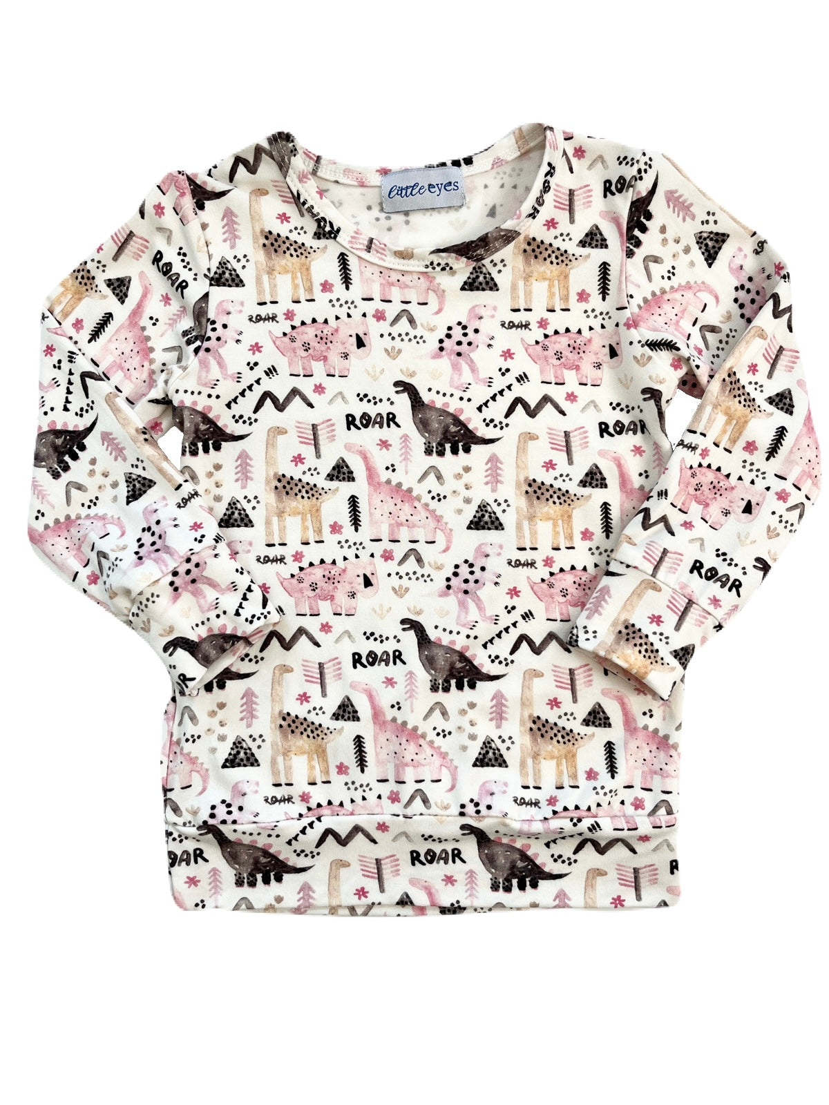 Prehistoric Pink Crewneck-Style Long-Sleeve
