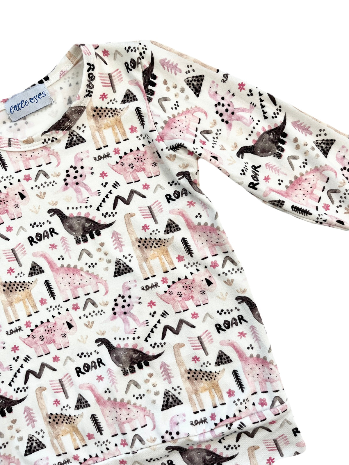 Prehistoric Pink Crewneck-Style Long-Sleeve