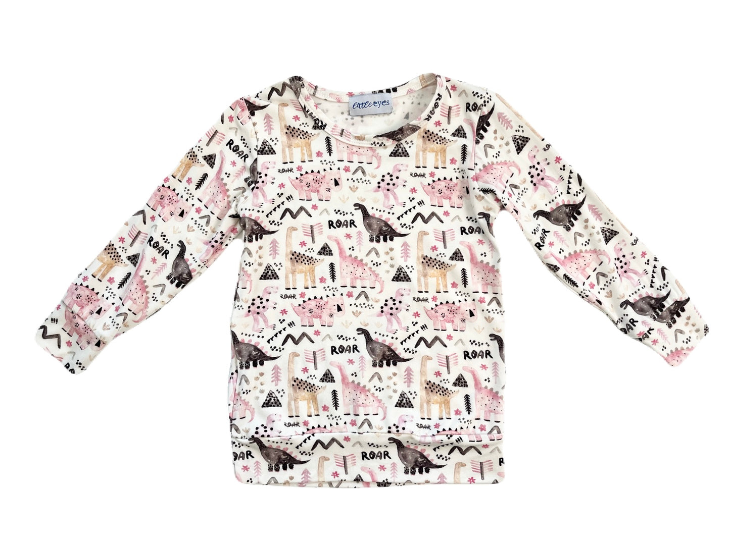Prehistoric Pink Crewneck-Style Long-Sleeve