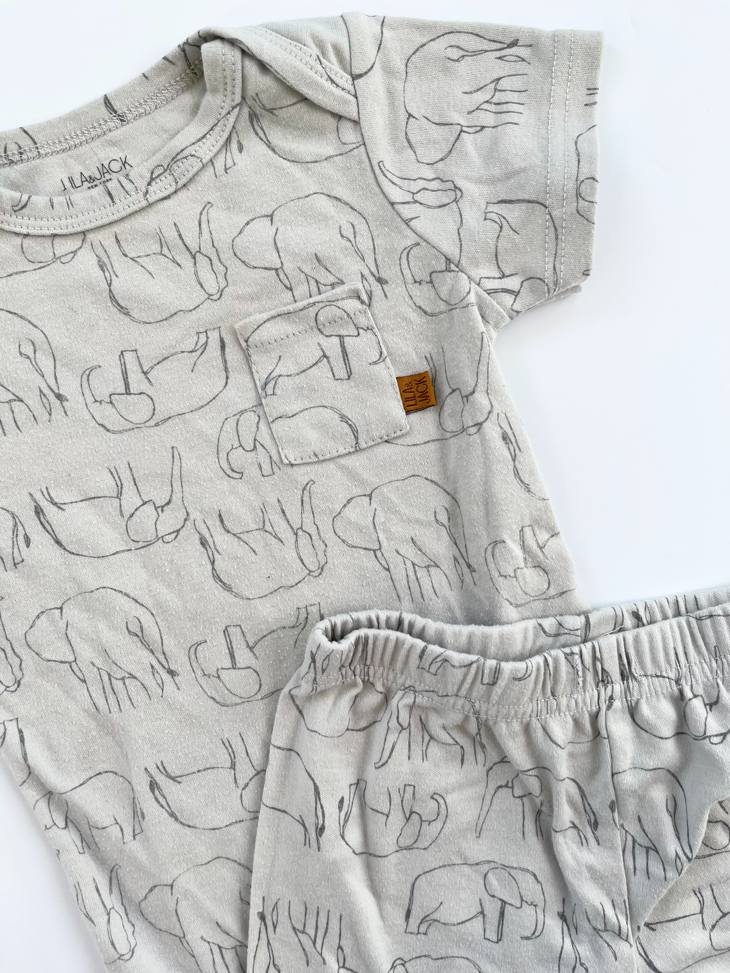 Lila & Jack Elephant Short Set 18-24m