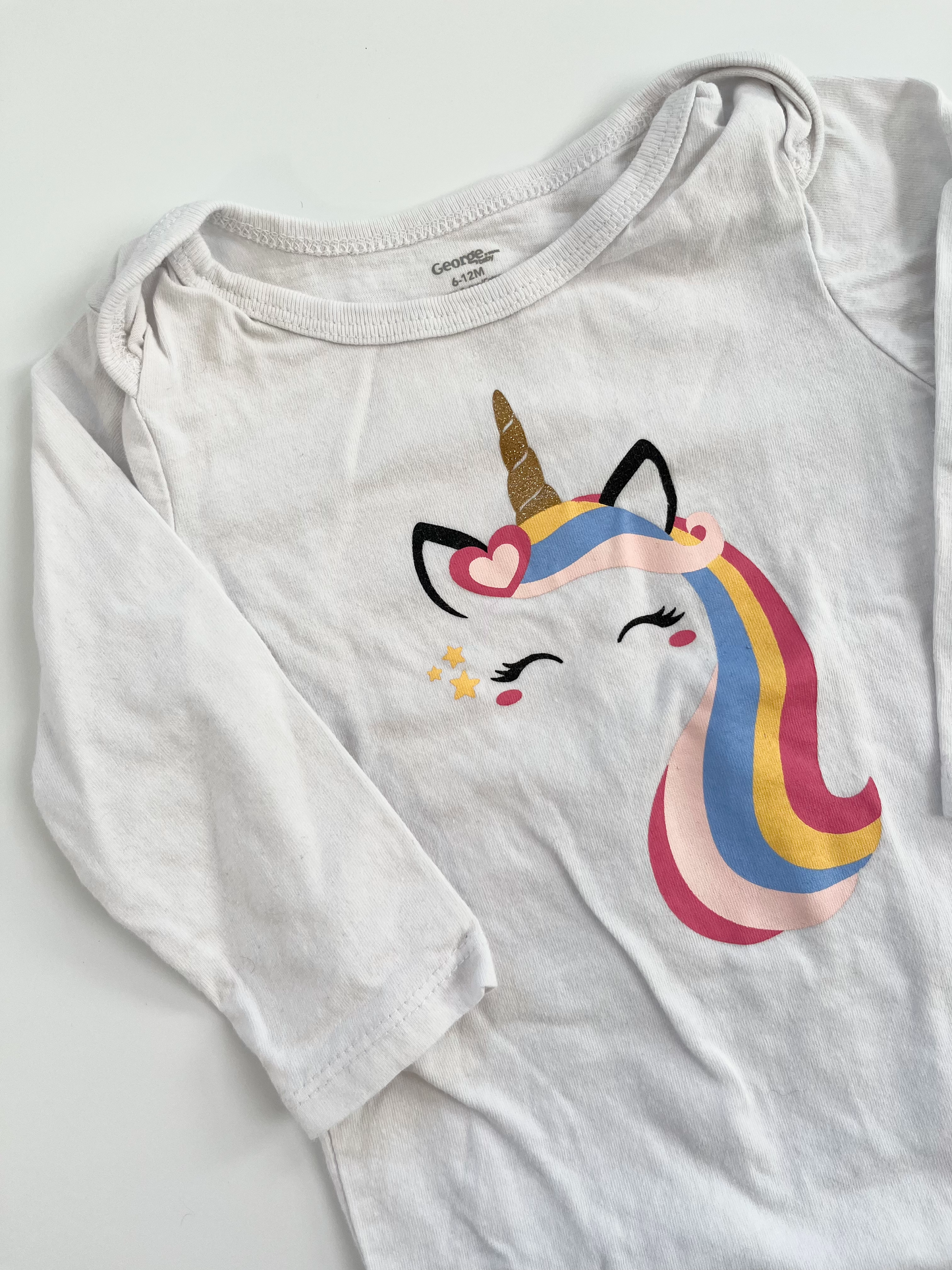 George Unicorn Onesie 6-12m
