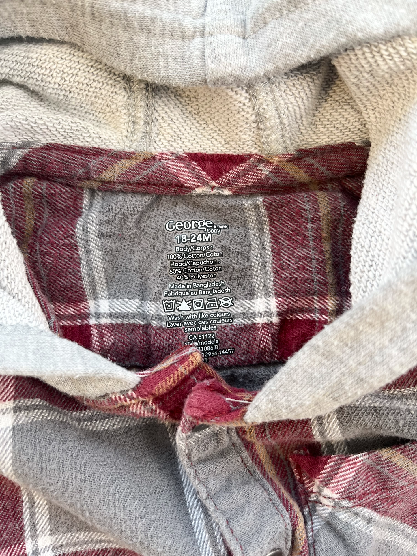 George Hooded Flannel Shirt 18-24m