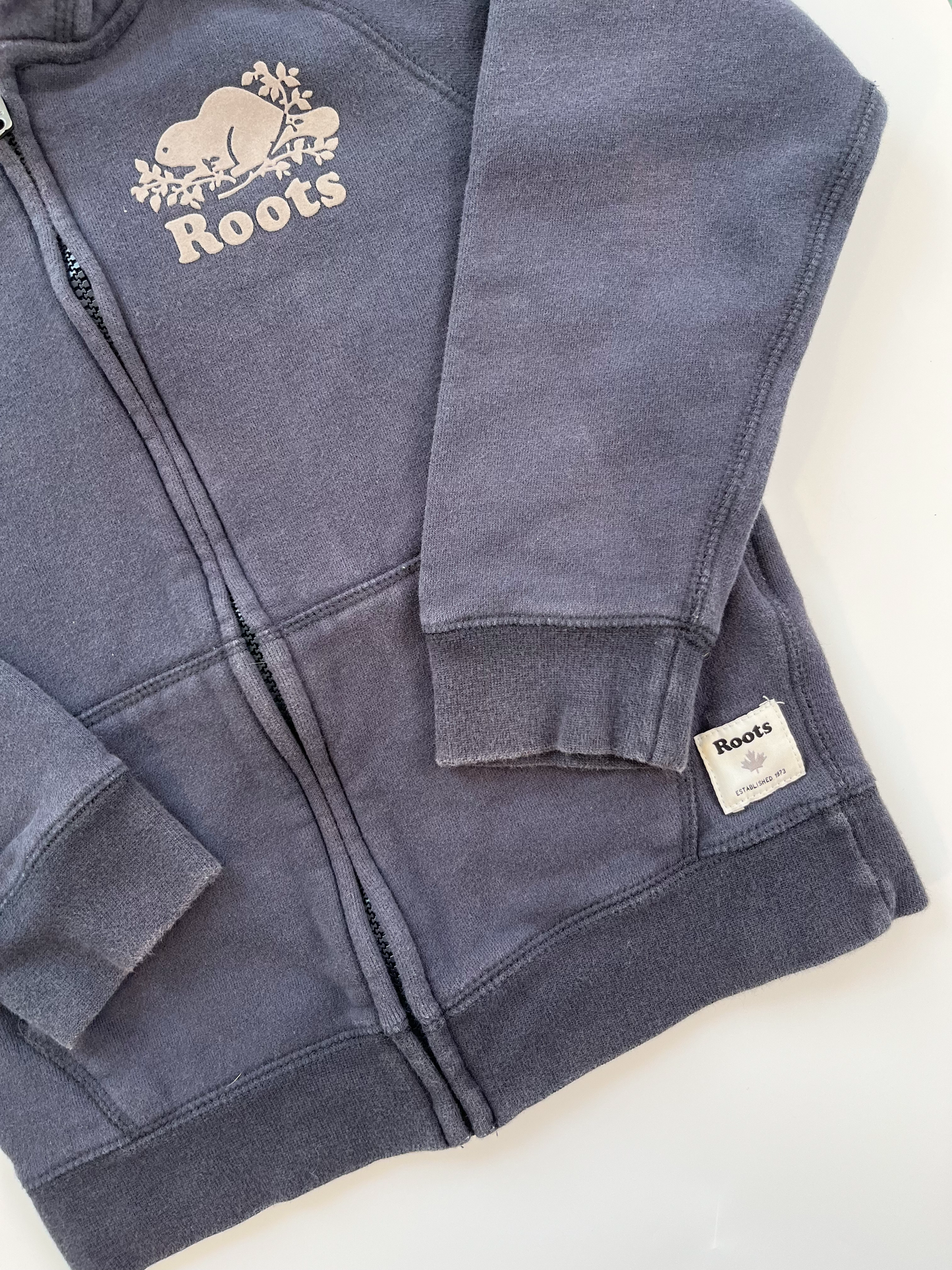 Roots Dark Grey Zip-Up Hoodie 5/6T