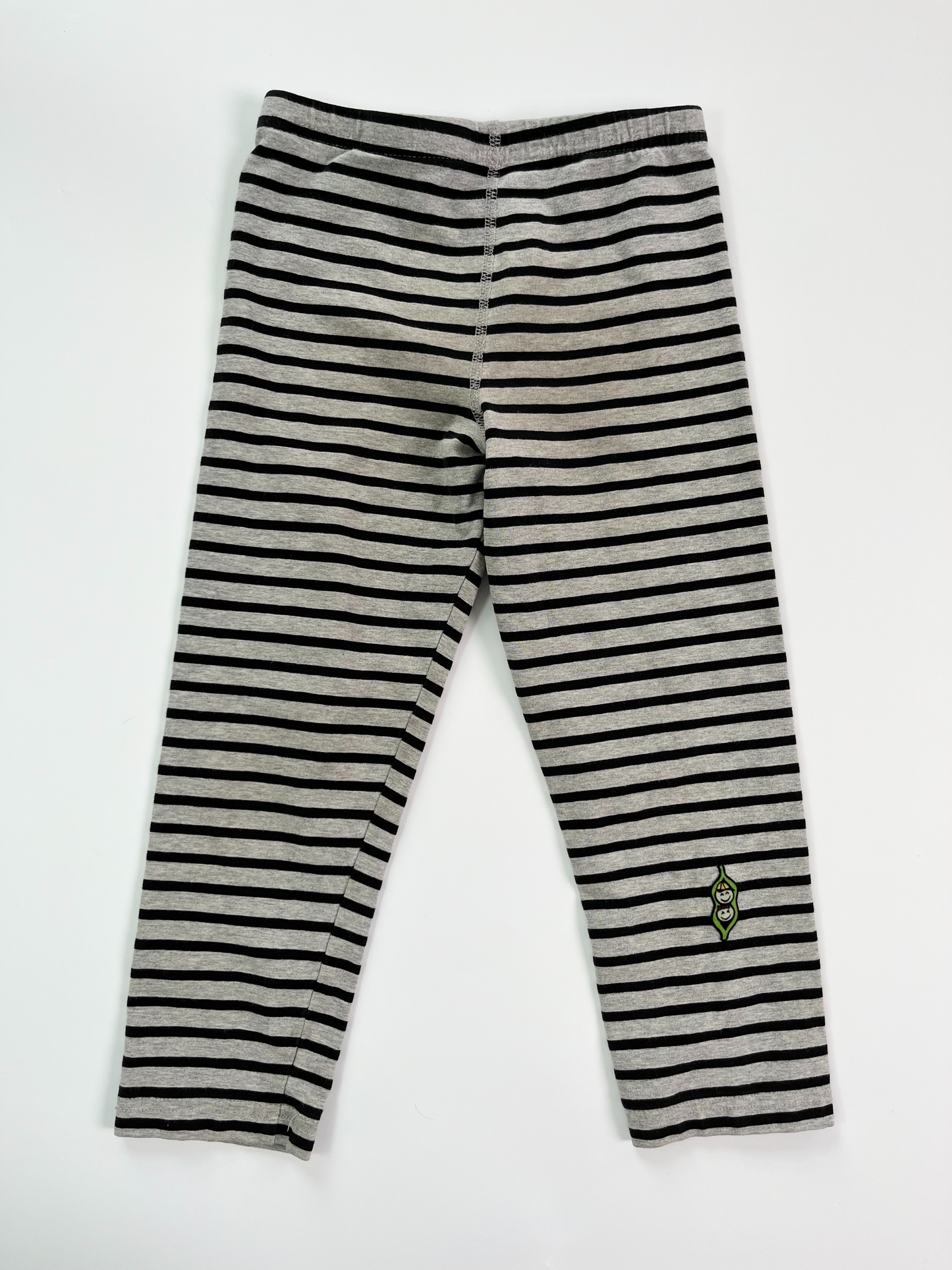Peekaboo Beans Grey Striped Leggings 6T