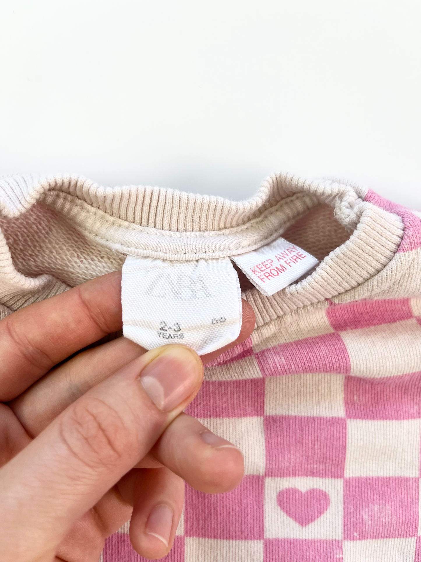 ZARA Hearts Crewneck Sweater 2-3T