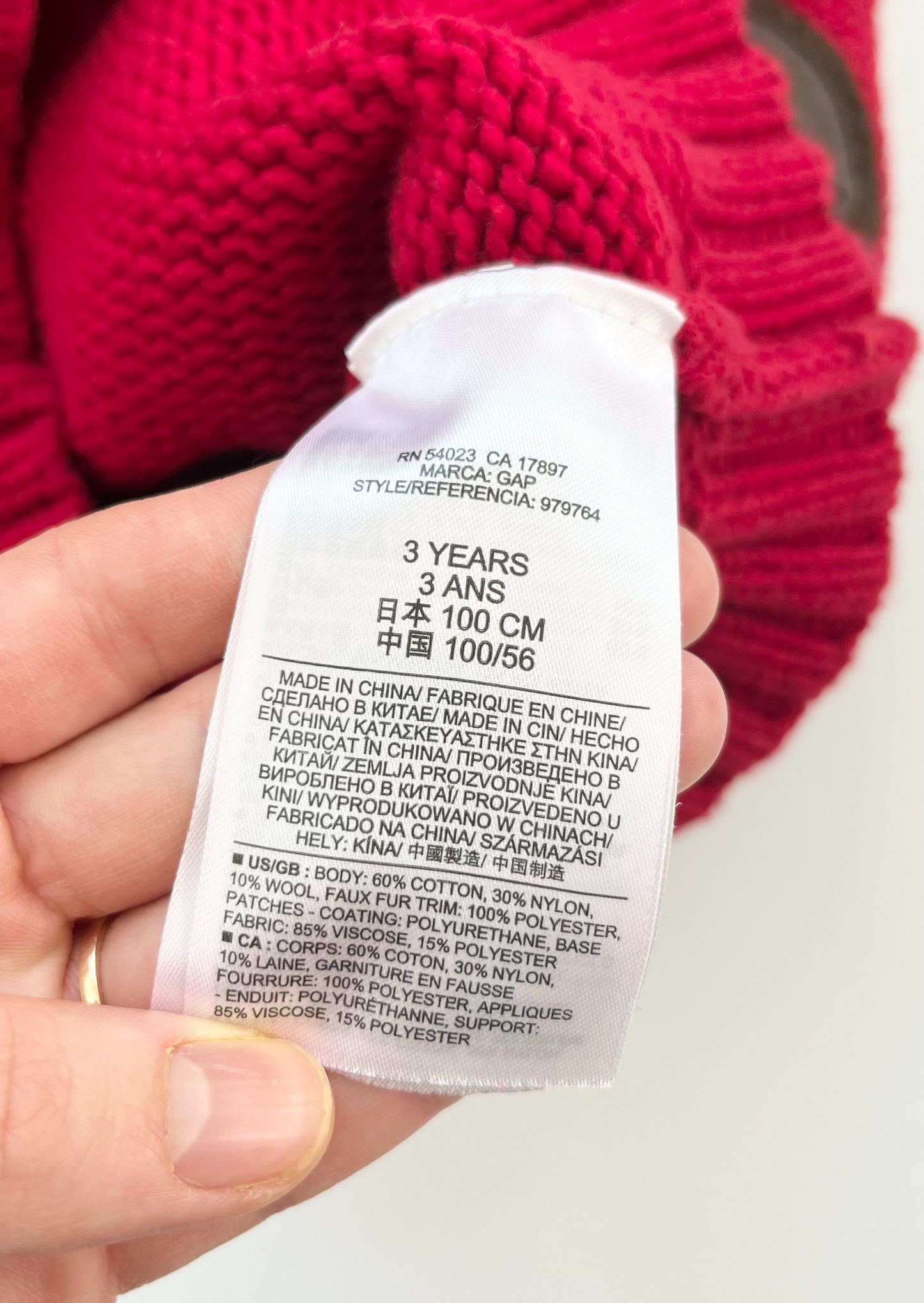 GAP Red Knit Sweater 3T