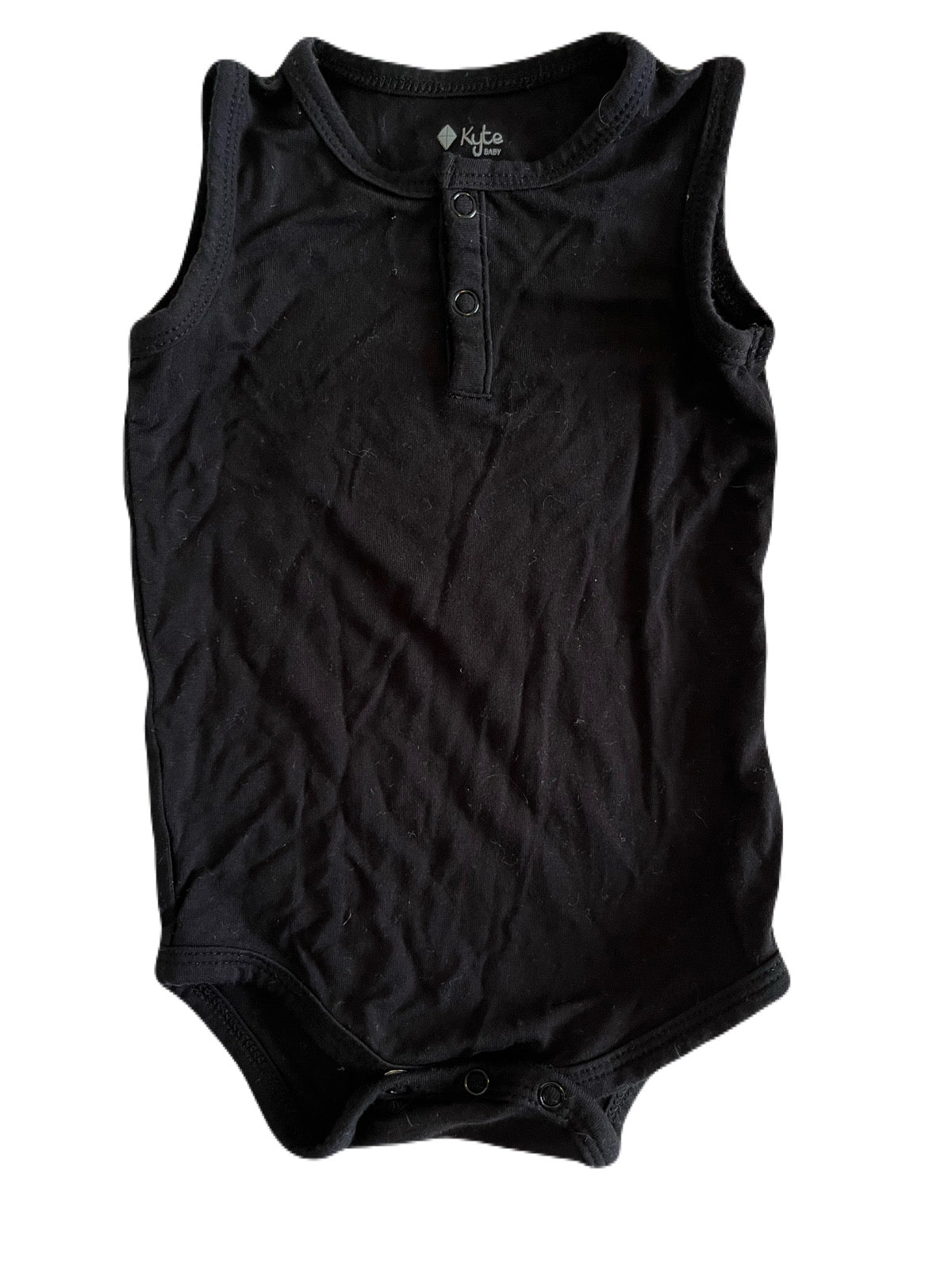 Kyte Bamboo Black Henley Tank Bodysuit 0-3m
