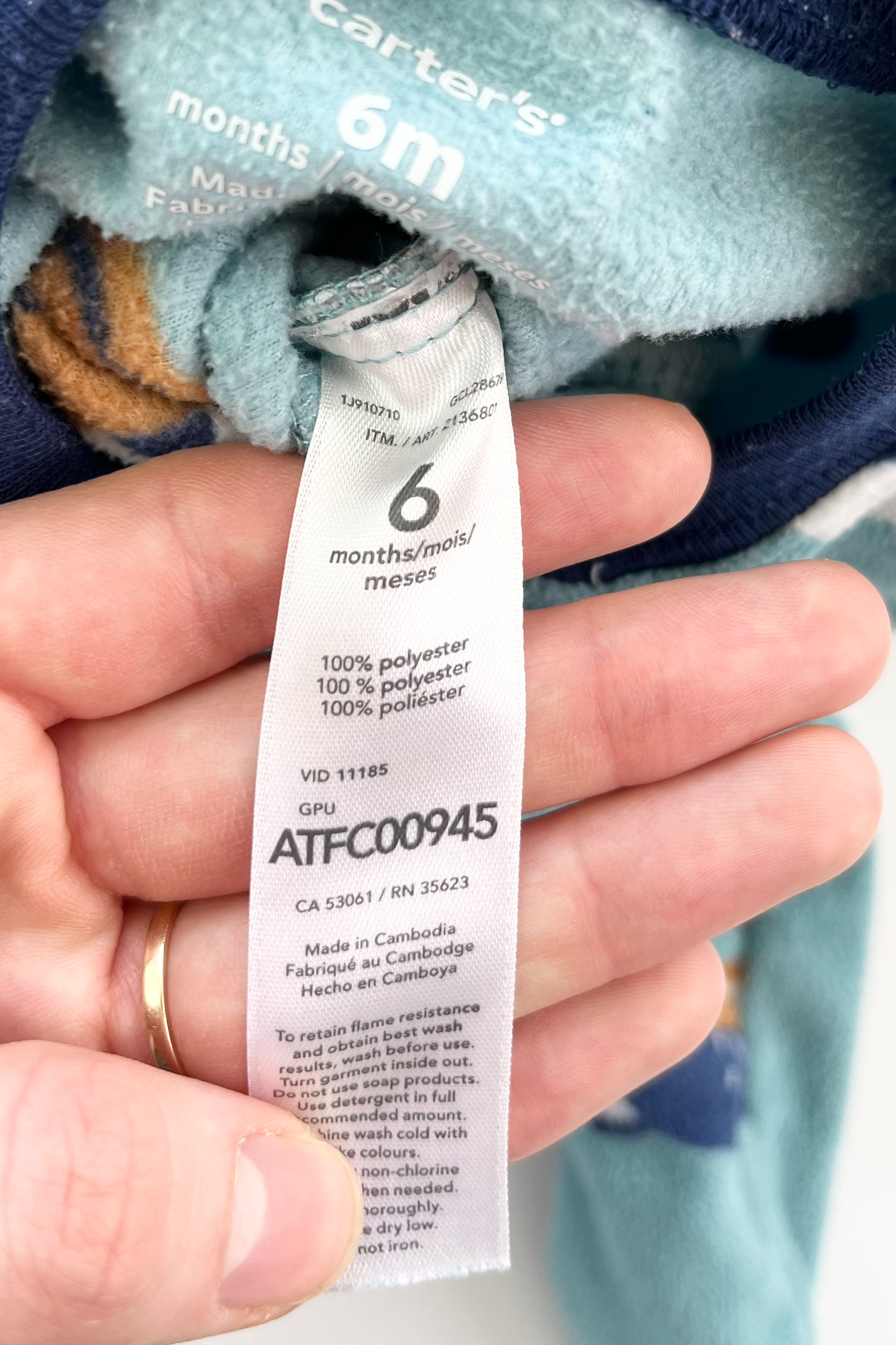 Carters Fleece Sleeper 6m