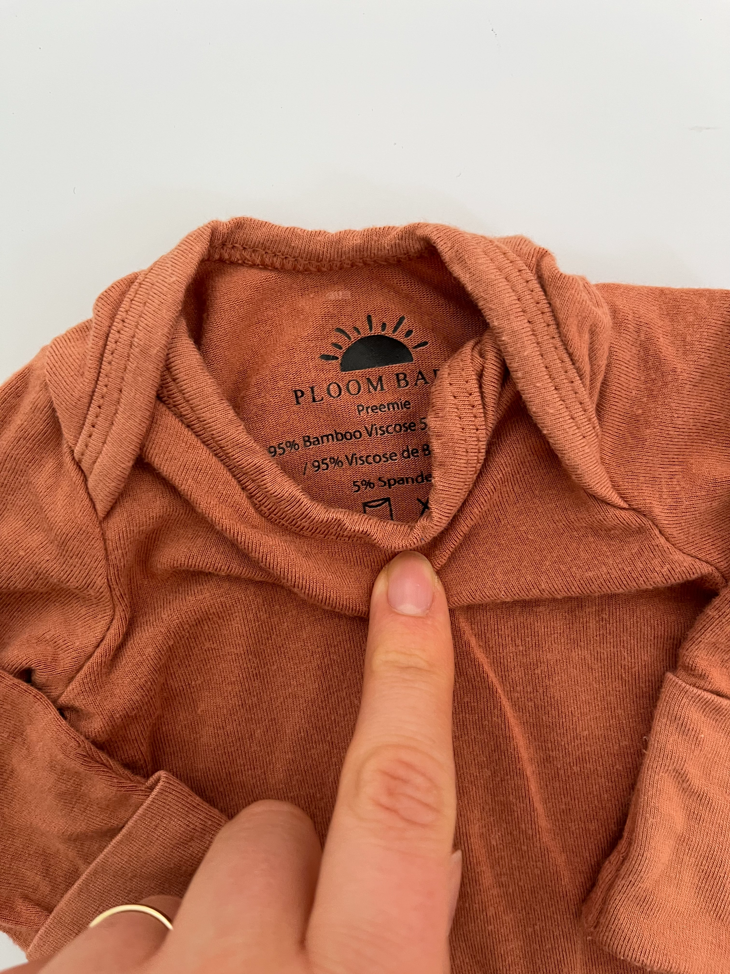Ploom Baby Bamboo Orange Long-Sleeve Onesie, Premie