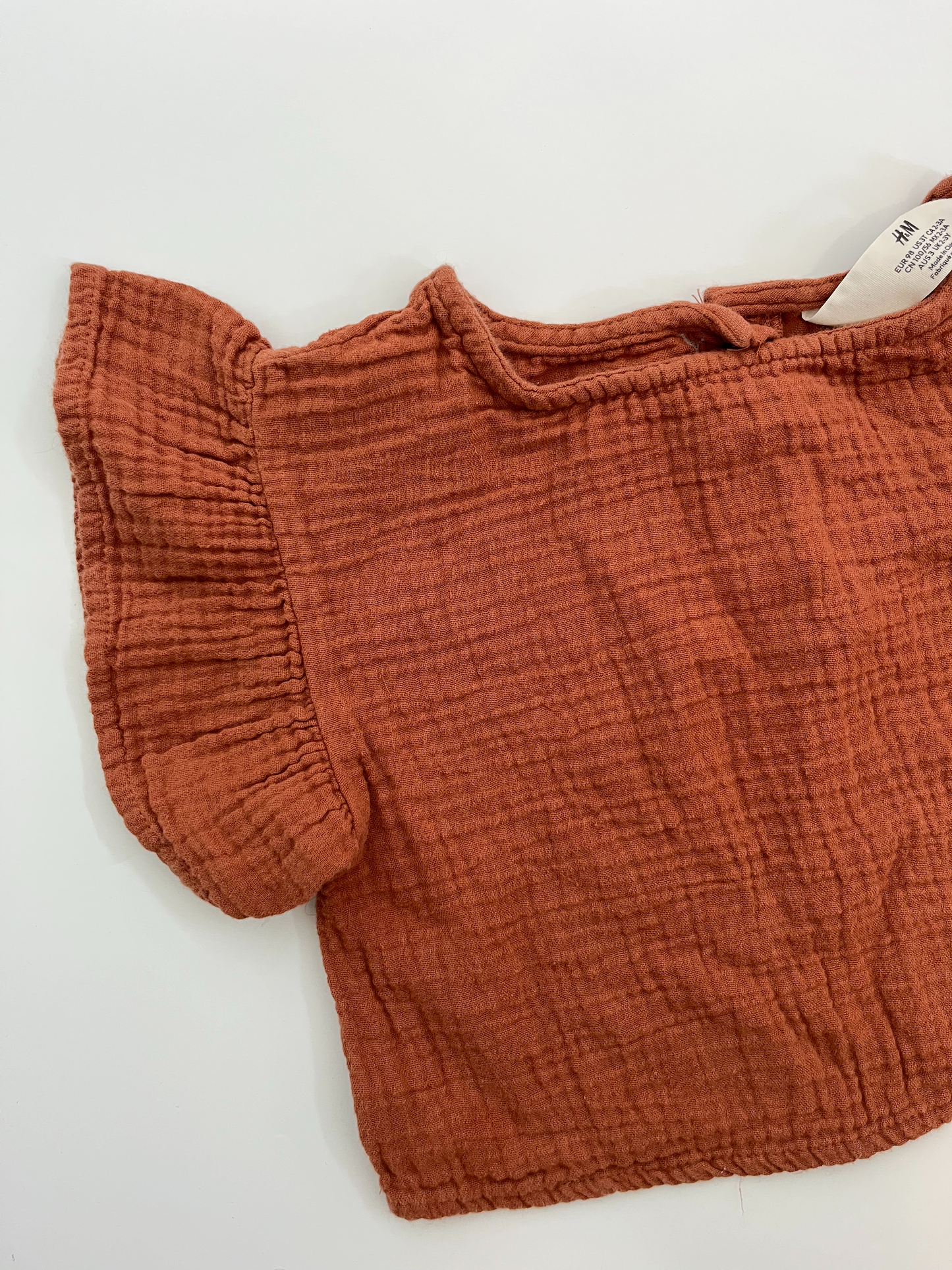 H&M Orange Muslin Top 3T