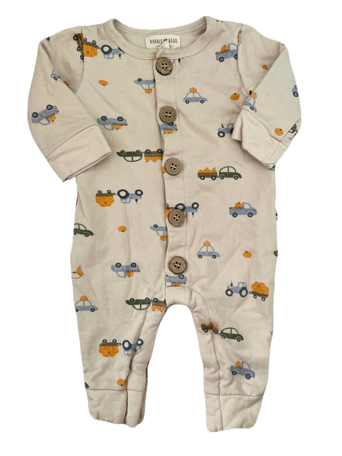 Rabbit & Bear Pumpkin Truck Playsuit, 3-6m