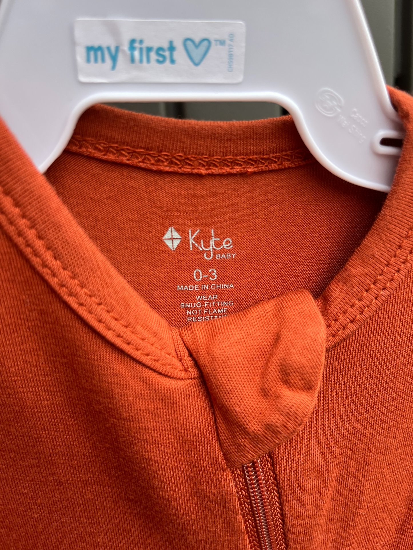 Kyte Orange Bamboo Footed Sleeper 0-3m