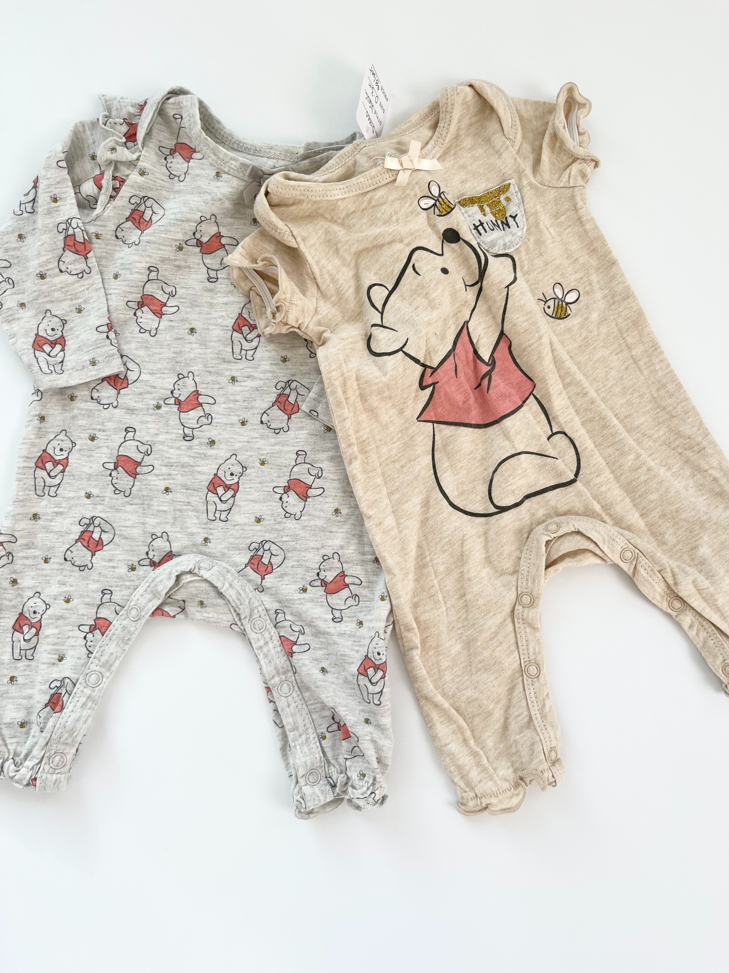 Disney Pooh Bear Rompers x2 - 0-3m