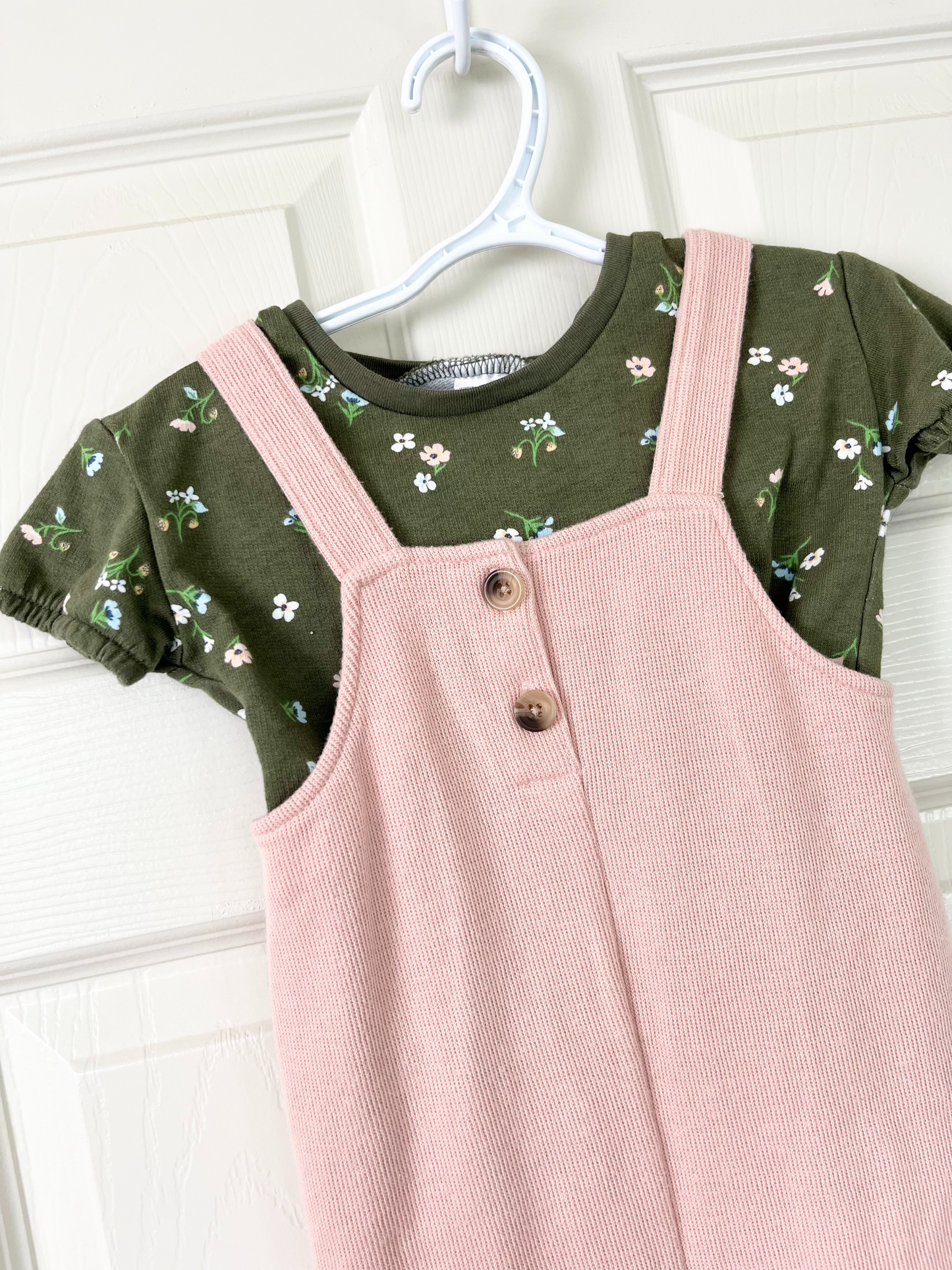 Old Navy Overalls & Carters Shirt 18-24m