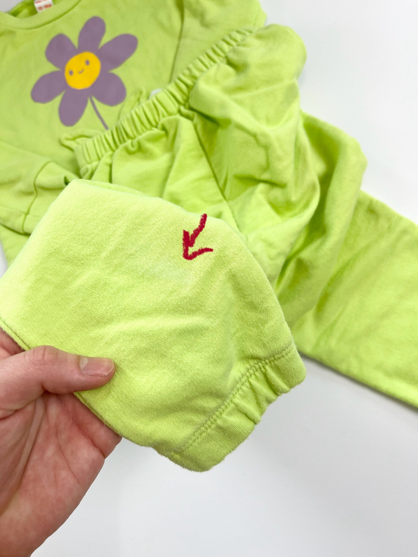 Joe Fresh Neon Green Flower Set 12-18m