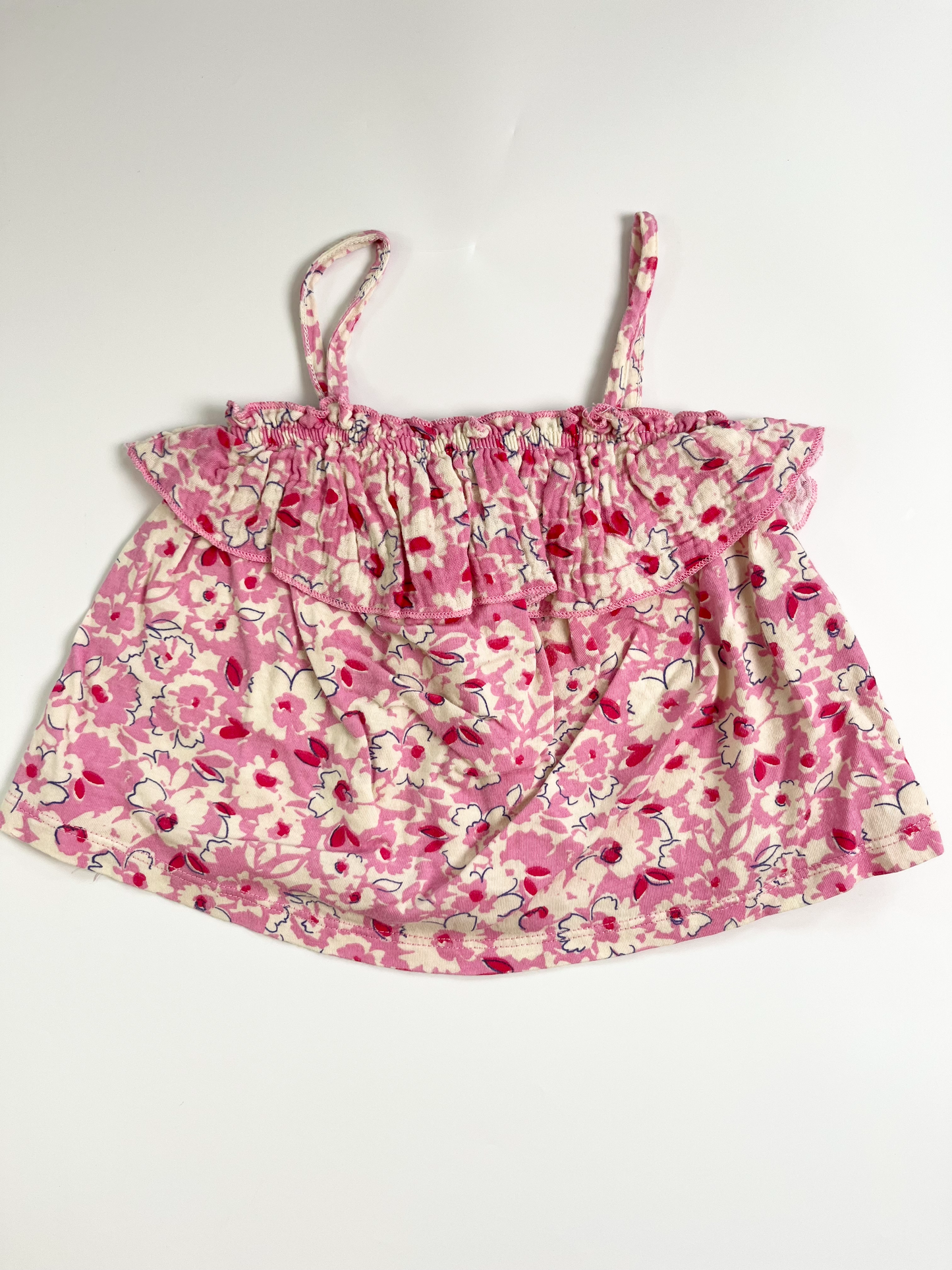 ZARA Pink Floral Tank Top 2-3yrs