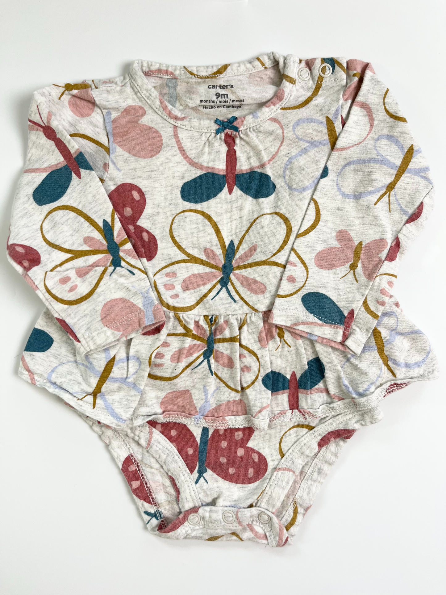 Carters Butterfly Peplum Onesie 9m