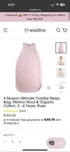 Woolino 4 Season Ultimate Toddler Sleep Bag - 2-4 Years