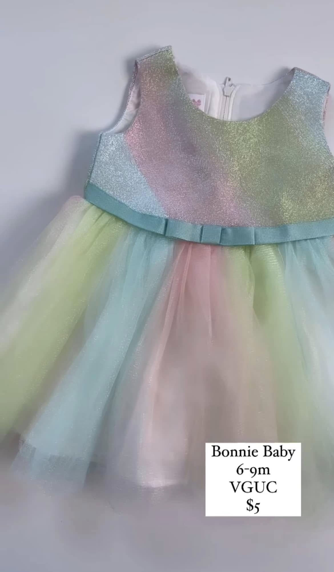 Bonnie Baby Tulle Rainbow Dress 6-9m