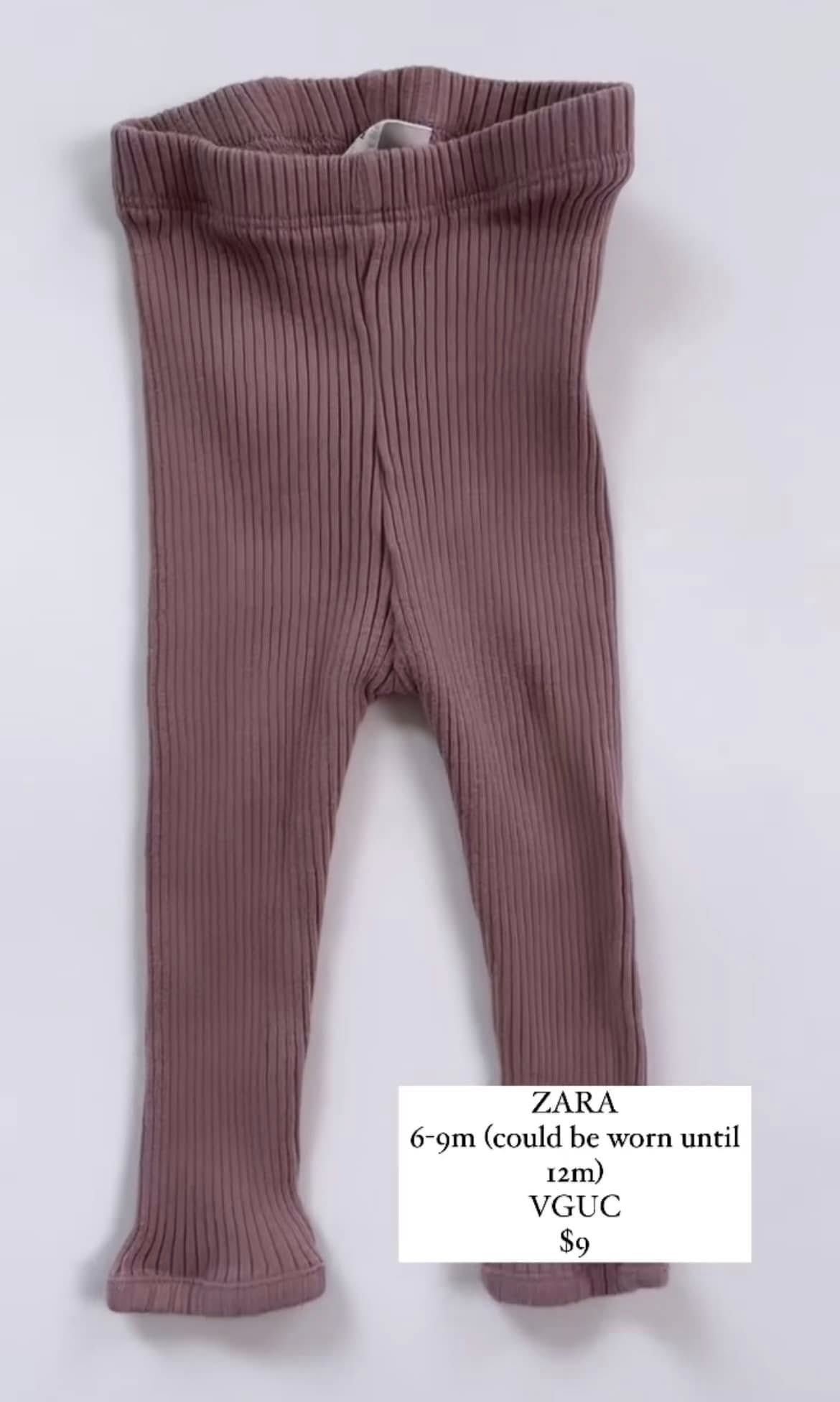 ZARA Purple Ribbed Leggings 6-12M