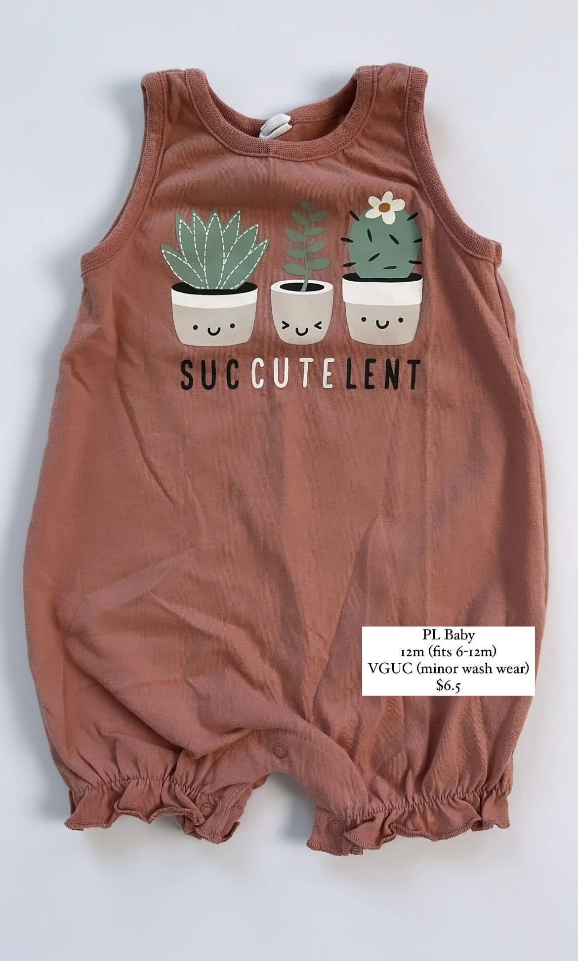 PL Baby Succutelent Shortie Romper 6-12m