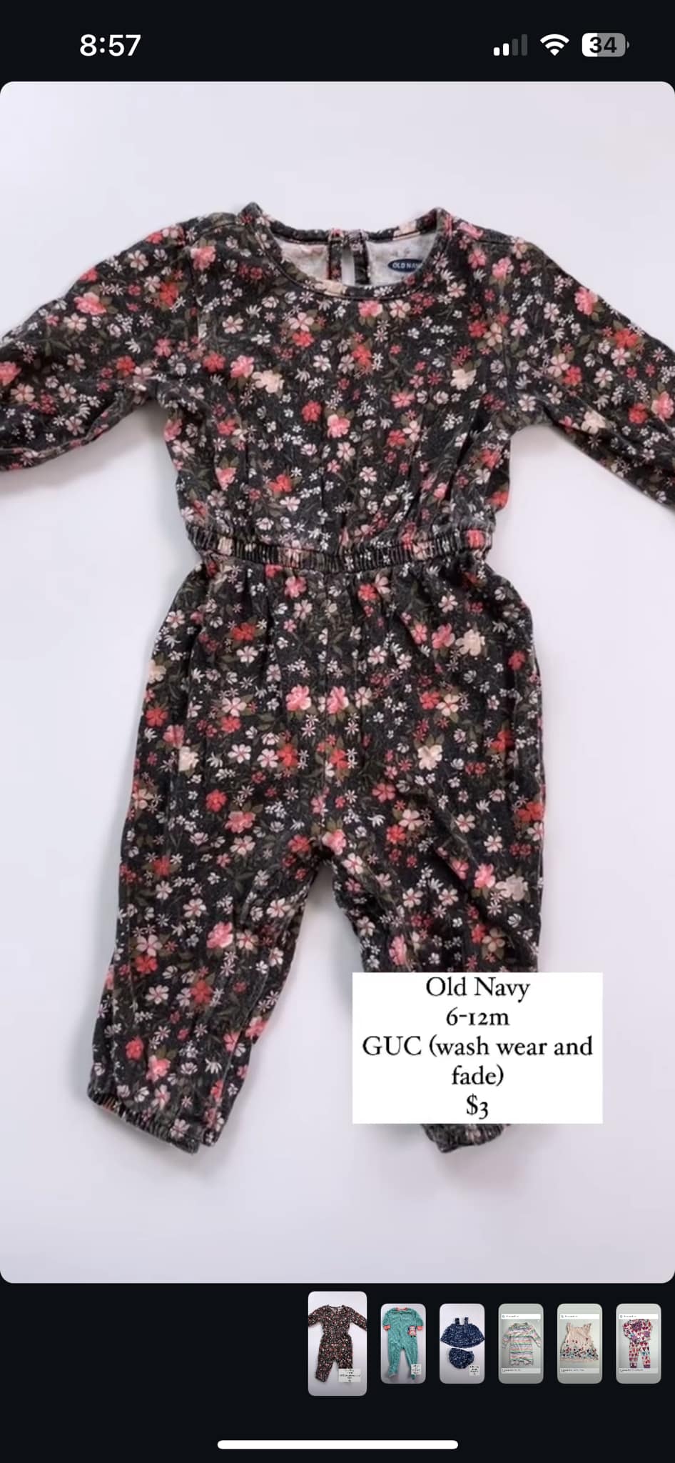 Old Navy Floral Romper 6-12m
