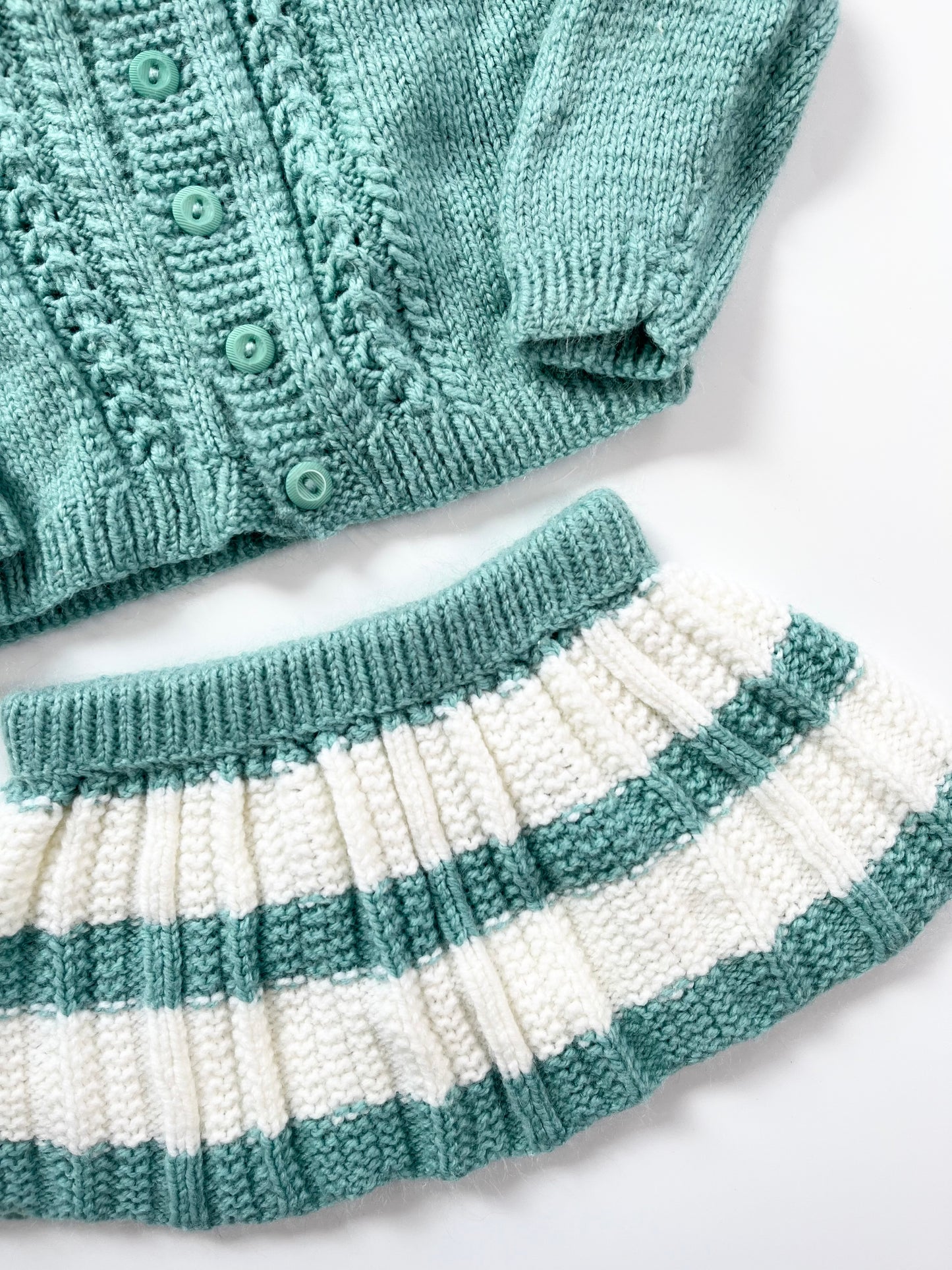 Hand Knit Cardigan & Skirt 2T