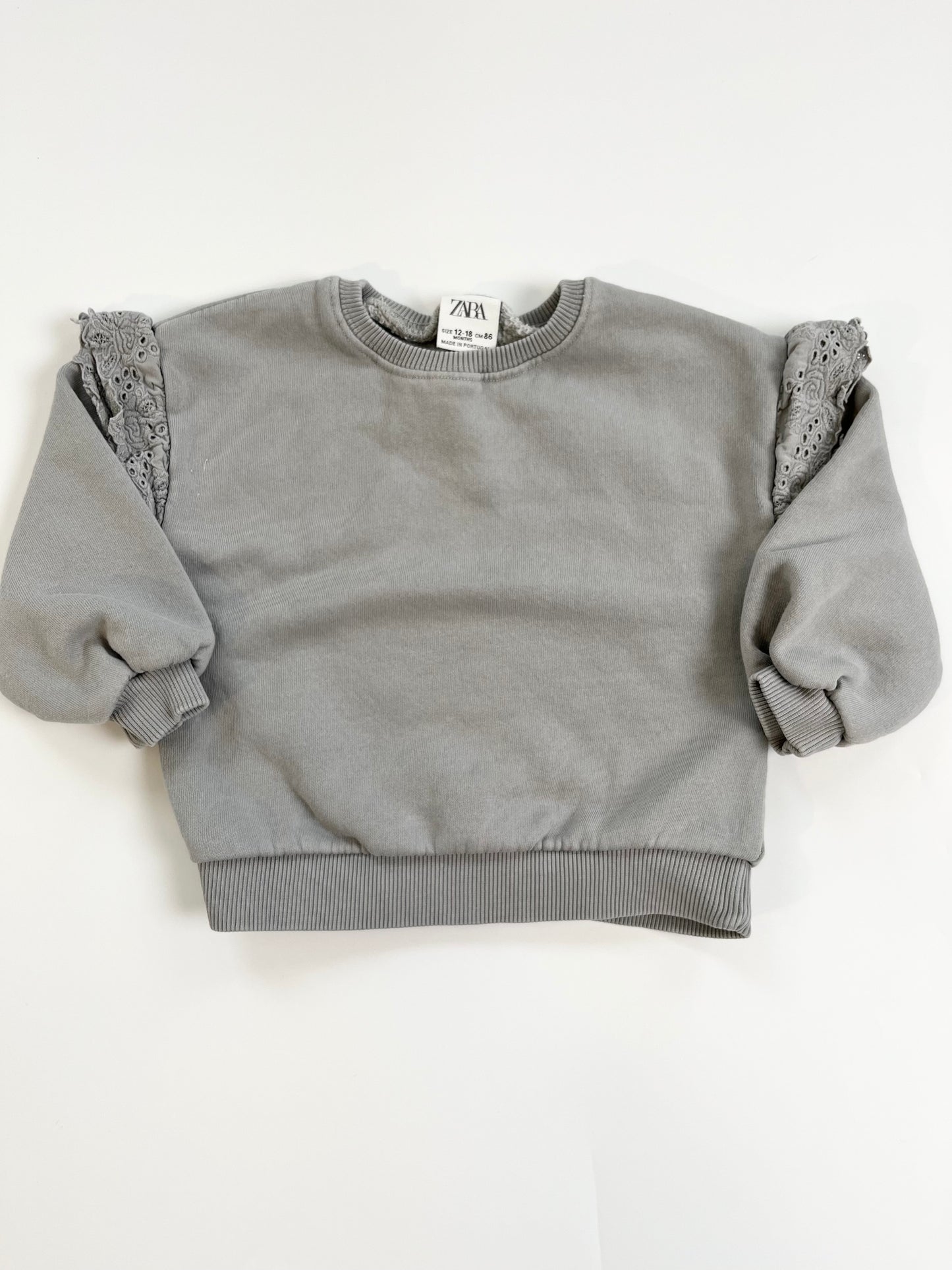 ZARA Ruffled Crewneck Sweater 12-18m