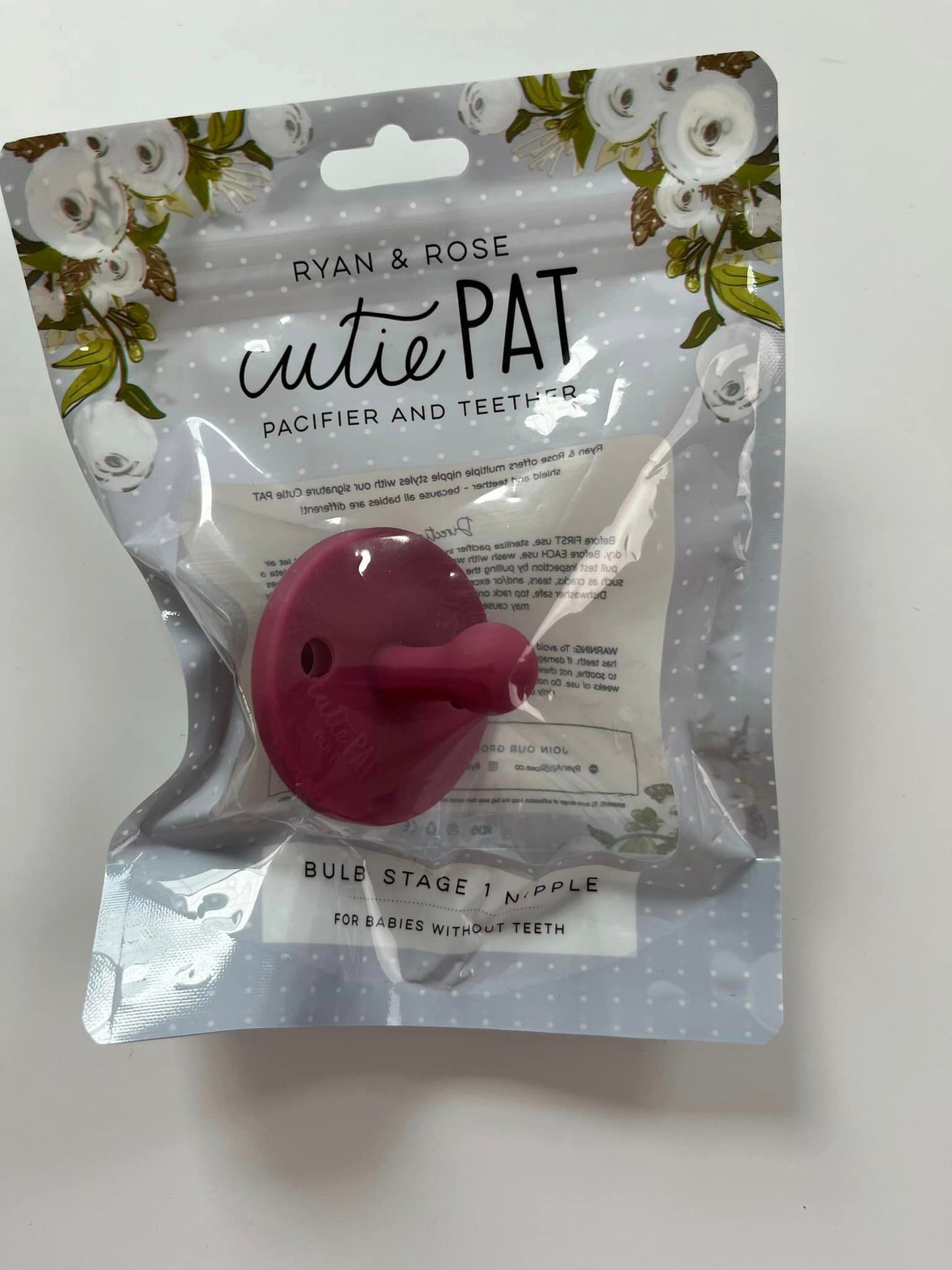 Ryan & Rose Cutie PAT Pacifier & Teether 0m+
