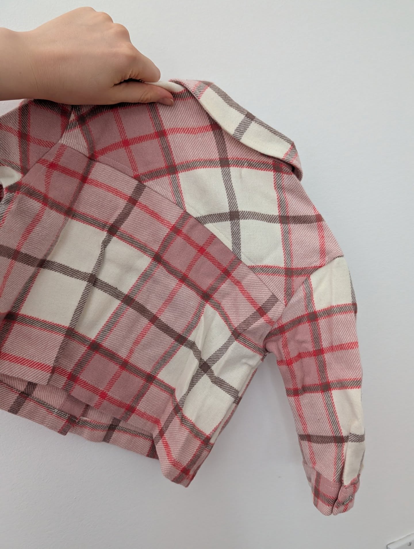 ZARA NWT Shacket Plaid Jacket Pink and Red 18-24m