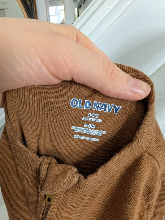 Old Navy Brown Footie Sleeper 6-9m