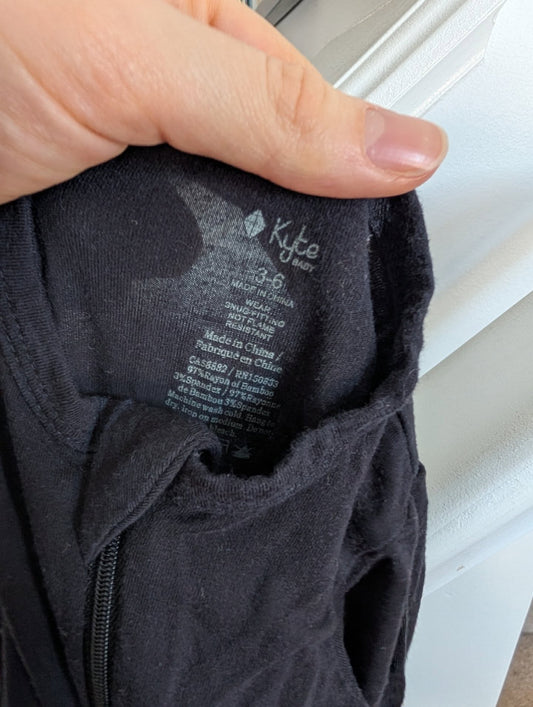 Kyte Baby Black Footie Sleeper 3-6m