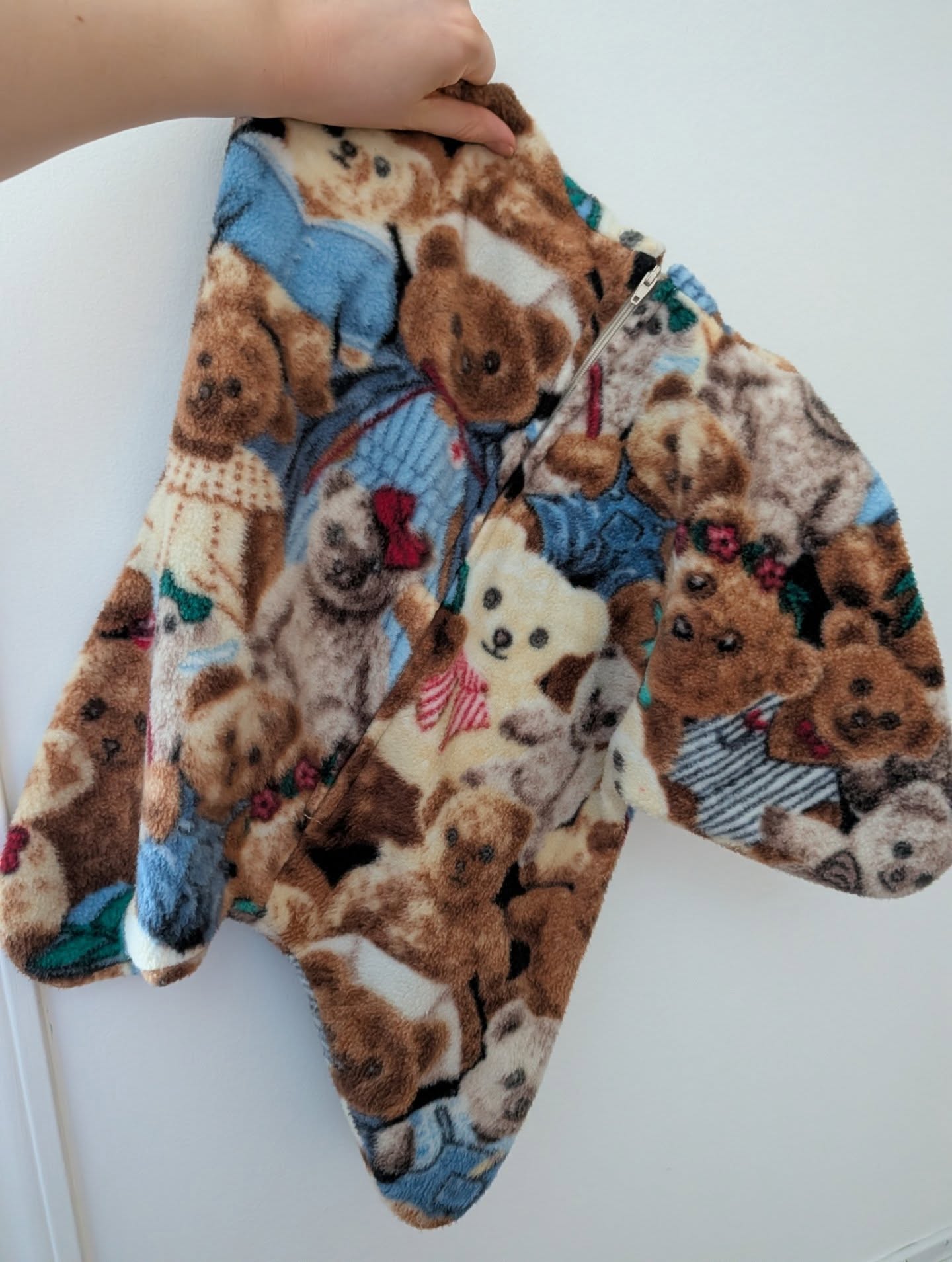 Vintage Teddy Bear Fleece Bunting Suit 0-6m