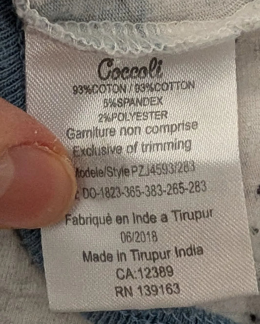 Coccoli Blue Polkadot Speckles Footie 6m