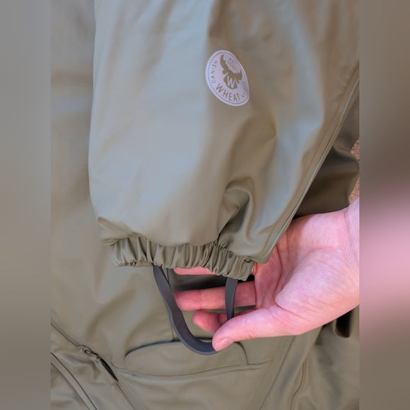 Wheat Kids Olive Green One Piece Snowsuit & Rainsuit | 18m