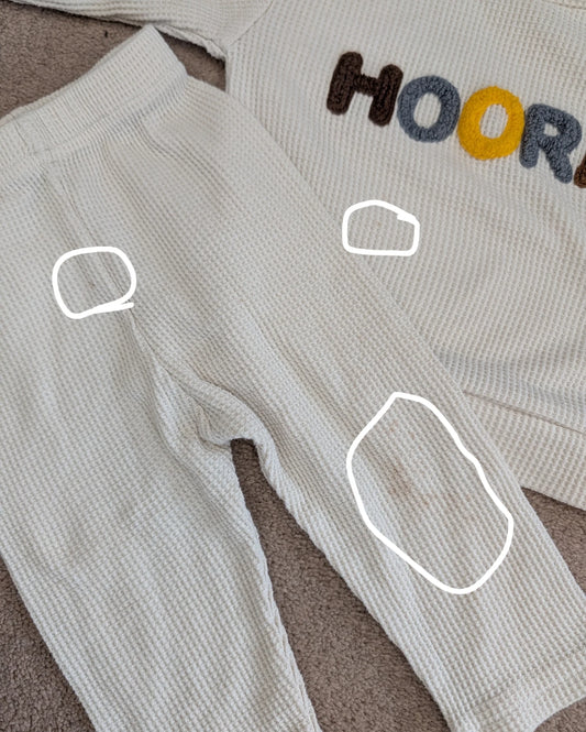 "Hooray" Waffle Cream Set 18m