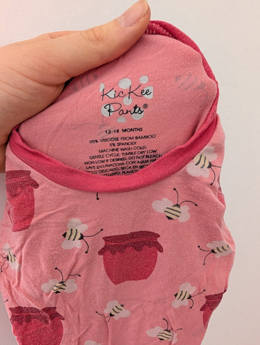 Kickee Pants Bamboo Bees & Honey Pot Pink Set 12-18m