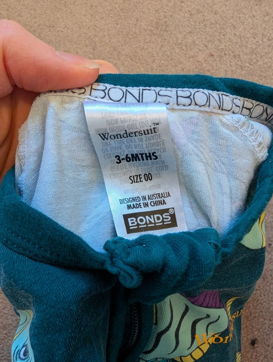 Bonds Wondersuit Turquoise Fish 3-6m