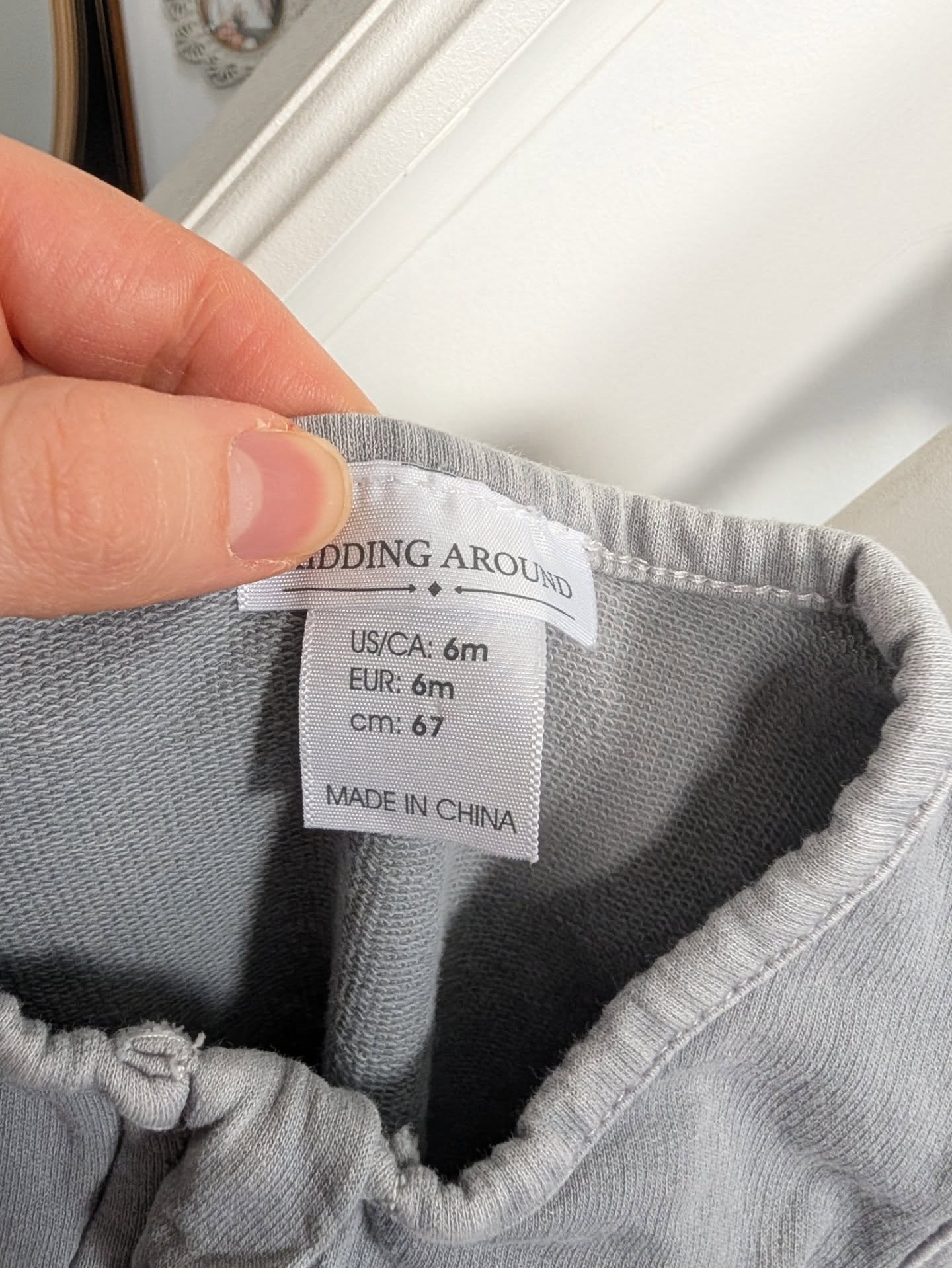 Kidding Around Grey Shape Sleeveless Zip Romper Fits 6-12m
