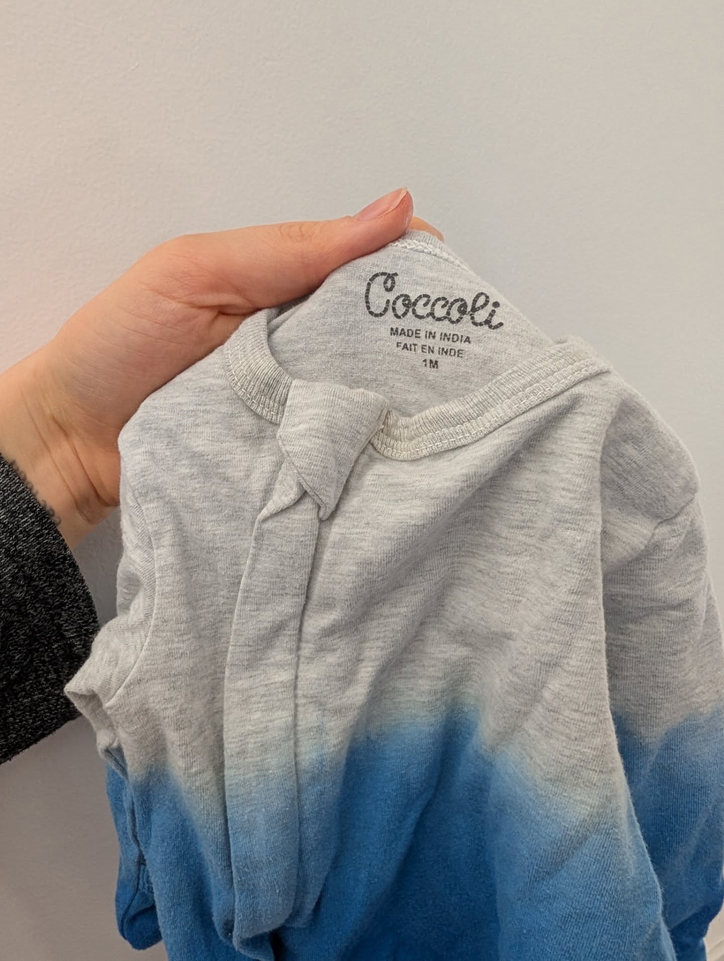 Coccoli Blue Grey Gradient Footie Sleeper - 1 month