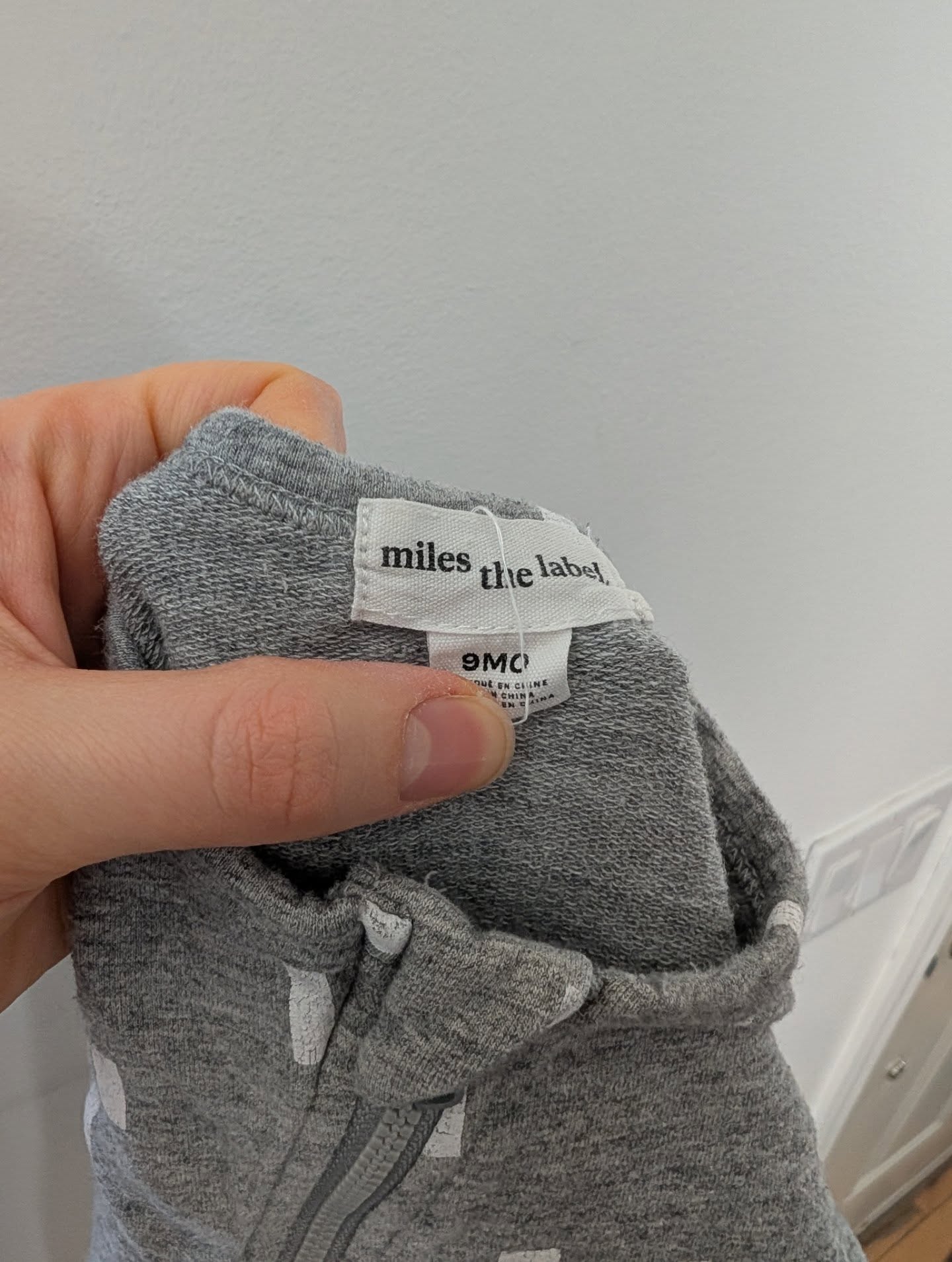 Miles the Label Grey Playsuit with White Print 9m