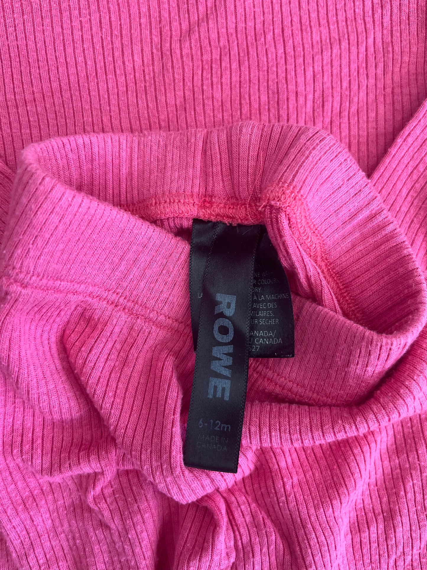 Rowe Pink Ribbed Set 6-12m